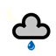 light rain showers night